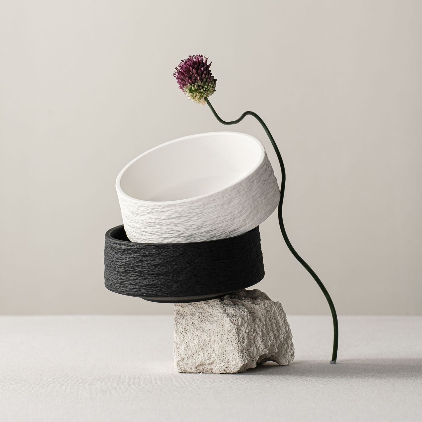 Stone Texture Ceramic Dinnerware Set – Luxury Bowls & Plates Collection