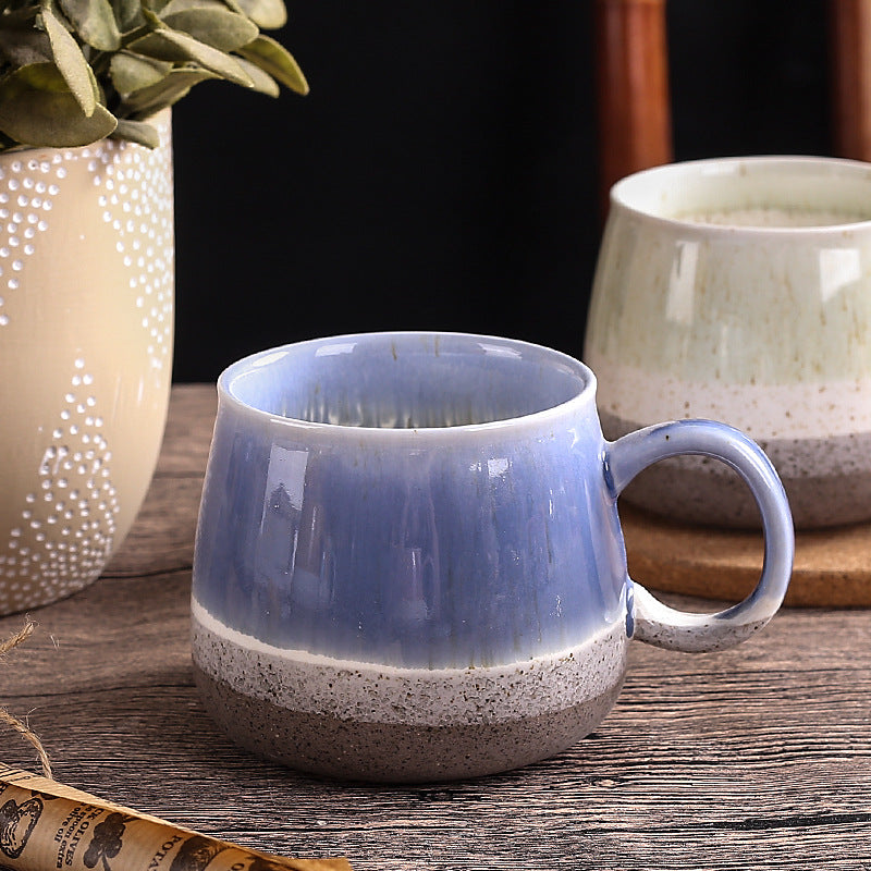 500 ml Ceramic Coffee Mug – Round Glazed Drink Cup with Handle for Milk, Tea, Latte, Breakfast & Home Use