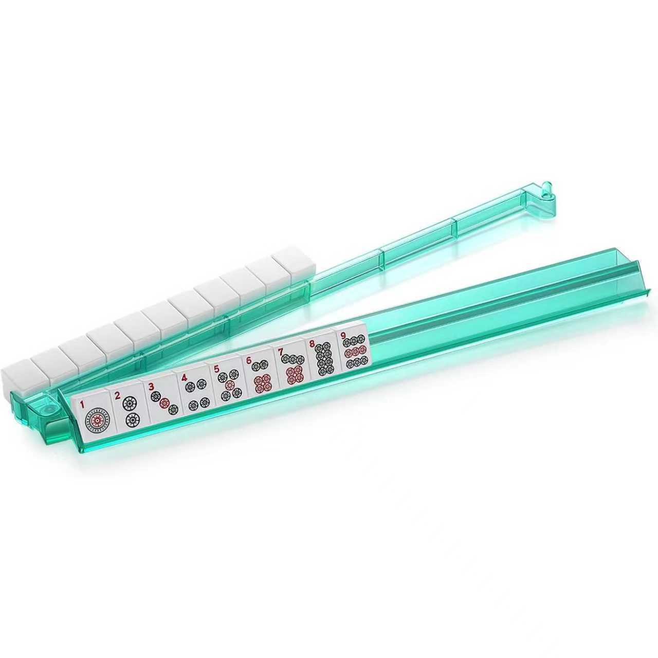 Thickened Mahjong Push Rack – 18 Inch Portable Transparent Tile Ruler for American Mahjong
