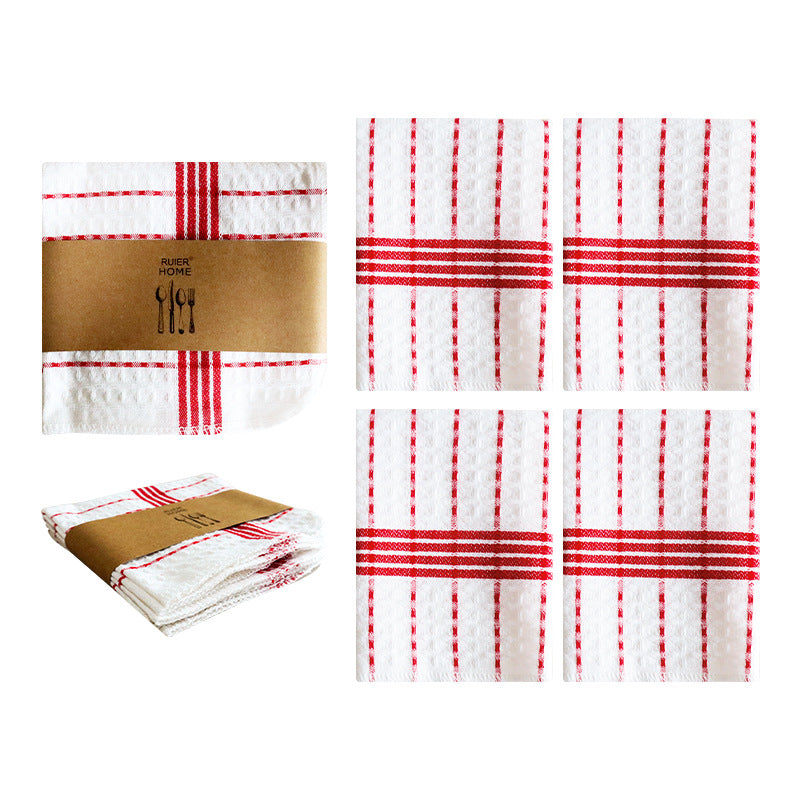 Cotton Waffle Dish Cloths, 4-Pack Kitchen Cleaning Towel Set
