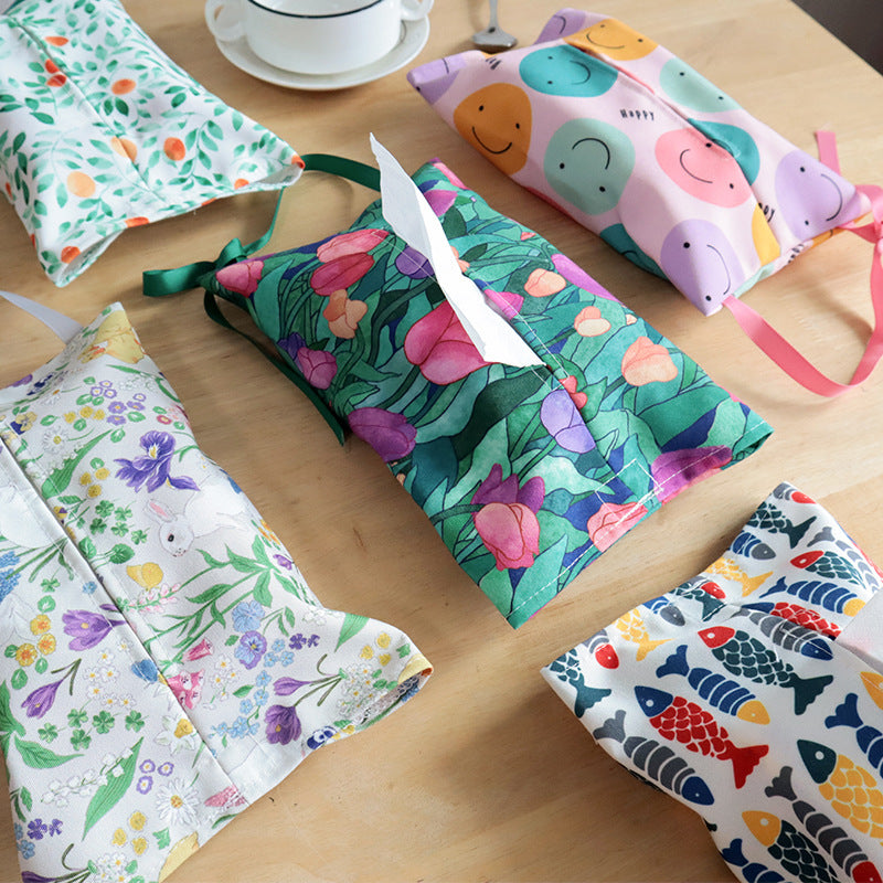 Fabric Tissue Box Cover, INS Style Tabletop Tissue Holder