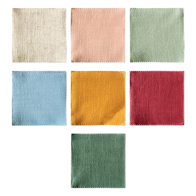 Solid Linen Coaster, Heat-Resistant Tea Cup Mat