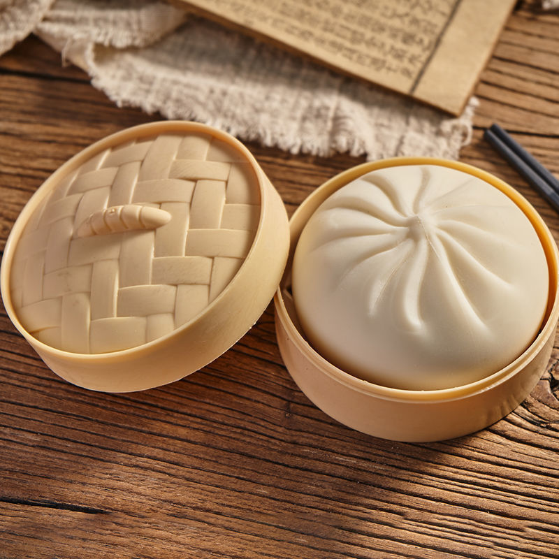 Squishy Bao Bun Stress Toy – Soft Silicone Squeeze Relief Toy