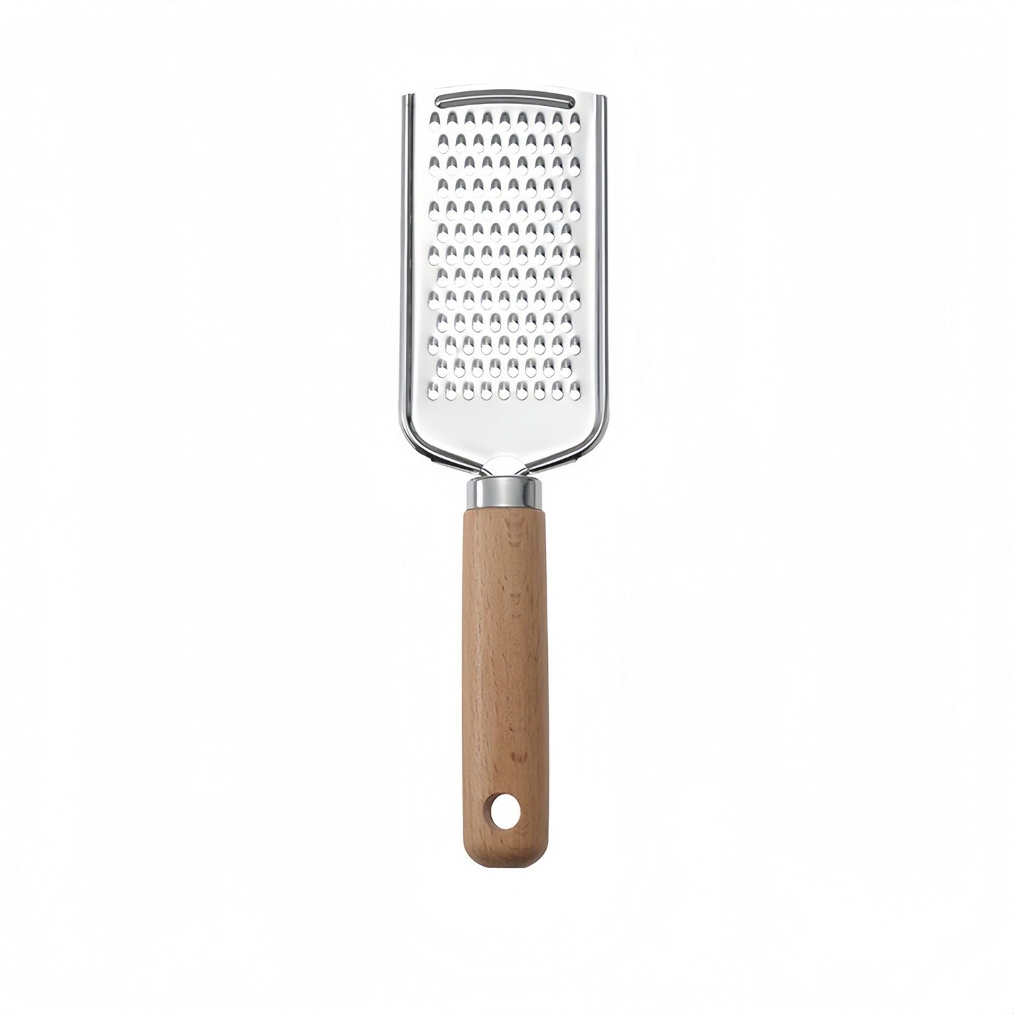 Stainless Steel Cheese Grater with Beech Wood Handle, Ginger, Chocolate & Lemon Zester