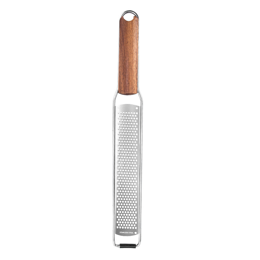 Stainless Steel Cheese Peeler with Ergonomic Wood Handle, Professional Paring & Peeling Tool for Cheese, Chocolate, Vegetables, and Fruit