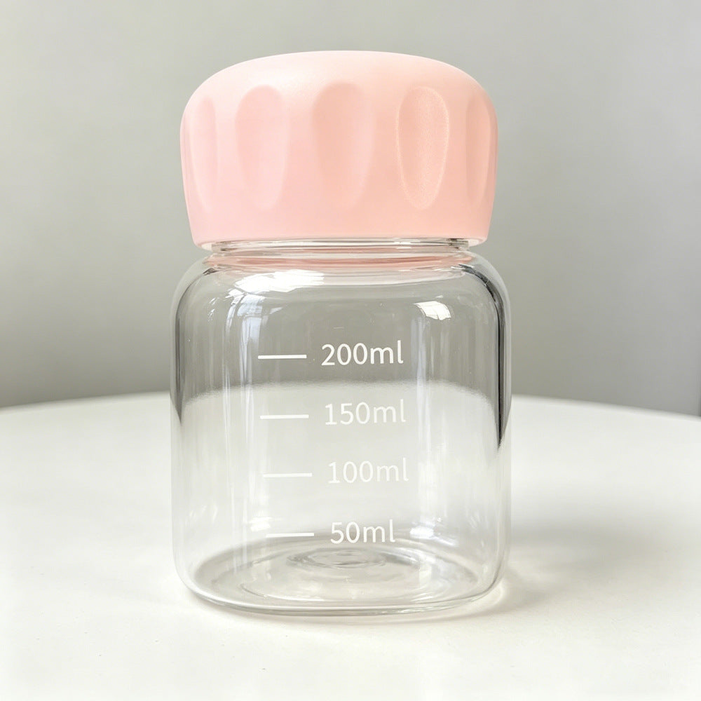 10 oz Glass Cup with Lid, Soda-Lime Glass Drinking Jar