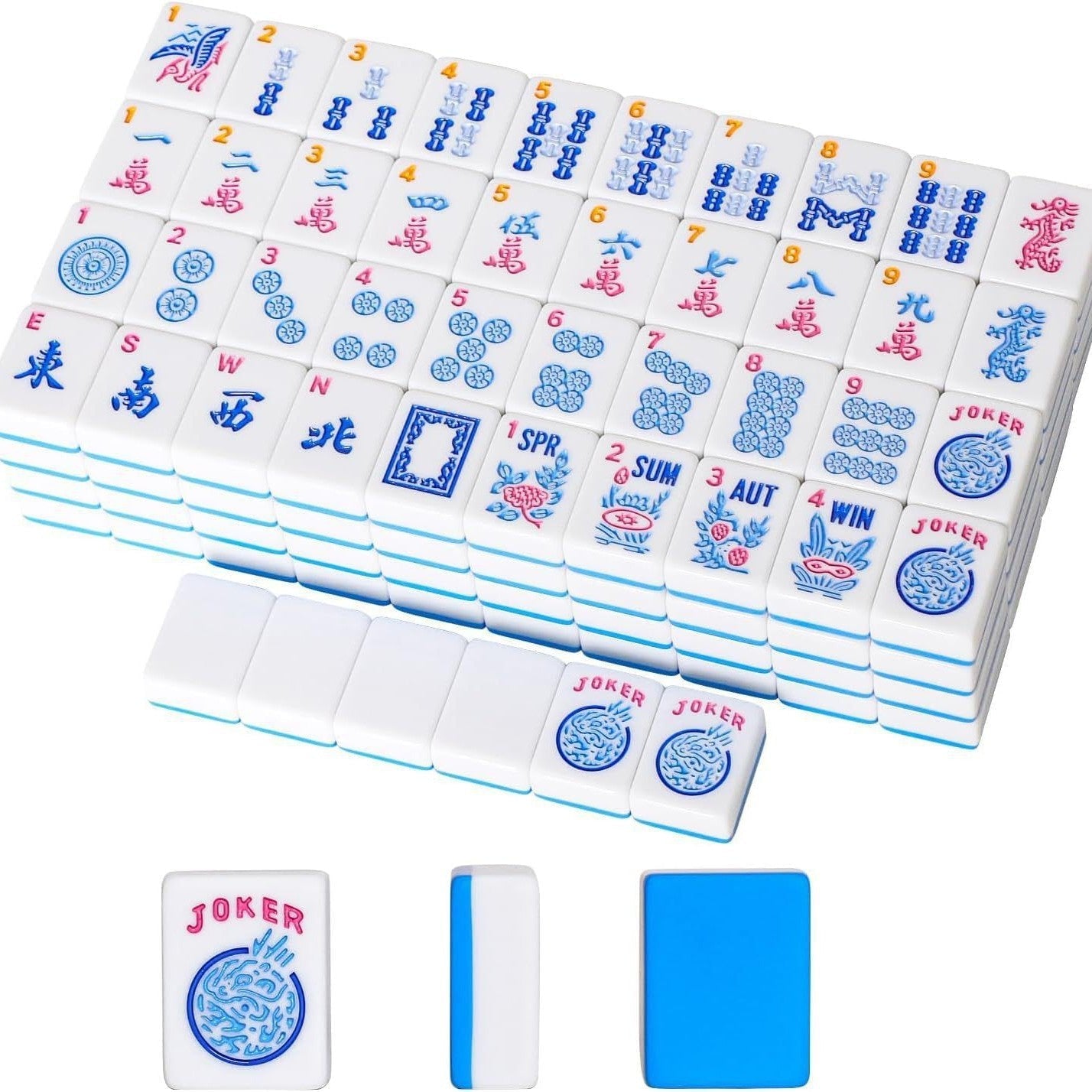 Melamine American Mahjong Set – 166PCS Travel Portable Mahjong Tiles for US Mahjong Game