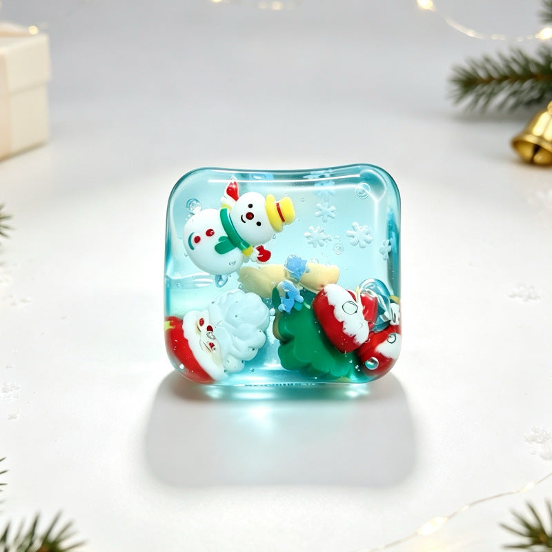 Christmas  Squishy Toy – 5.5CM Cute Holiday Sensory Squeeze Block with Mini Christmas Figures, Soft Stress Relief Fidget Toy