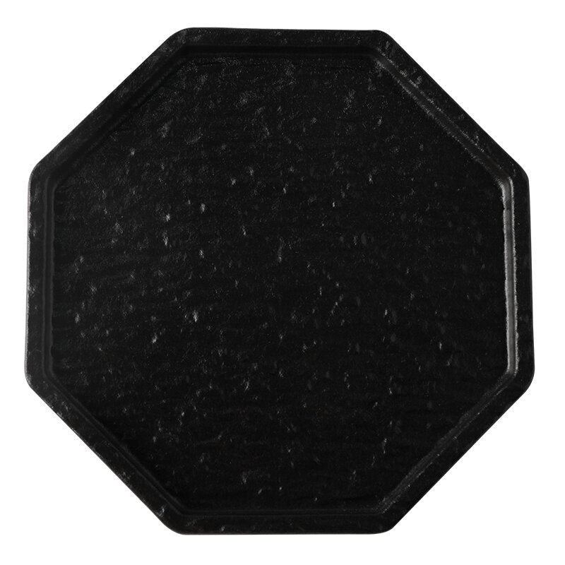 Rock Texture Ceramic Plate – Japanese Style Steak & Sushi Serving Plate