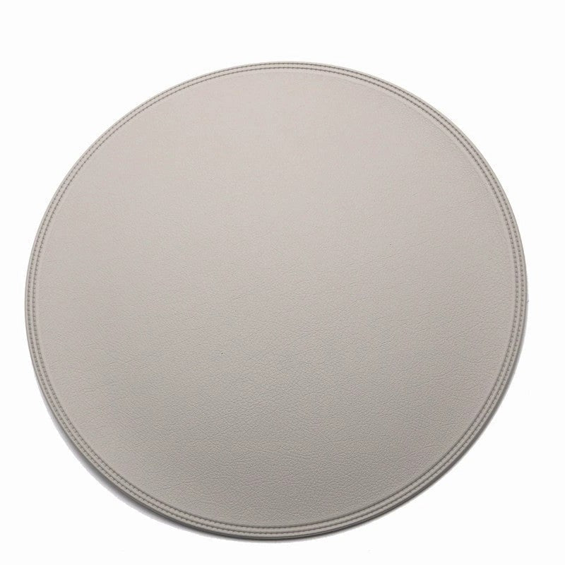 Round Faux Leather Placemat, Waterproof Heat Resistant Table Mat
