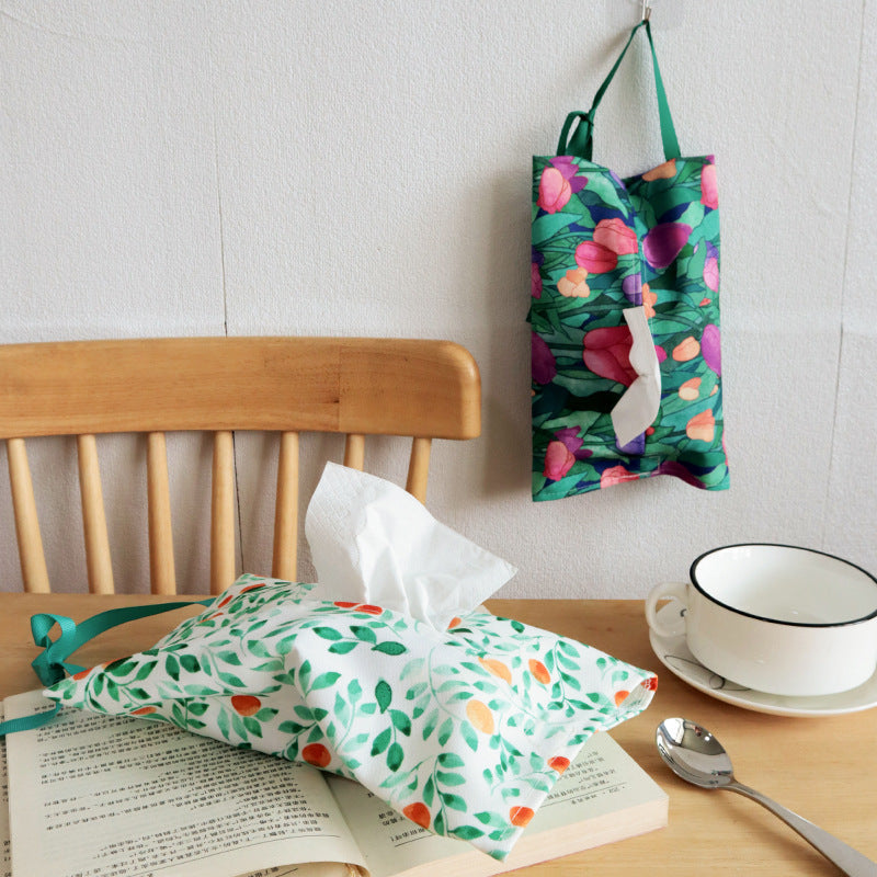 Fabric Tissue Box Cover, INS Style Tabletop Tissue Holder