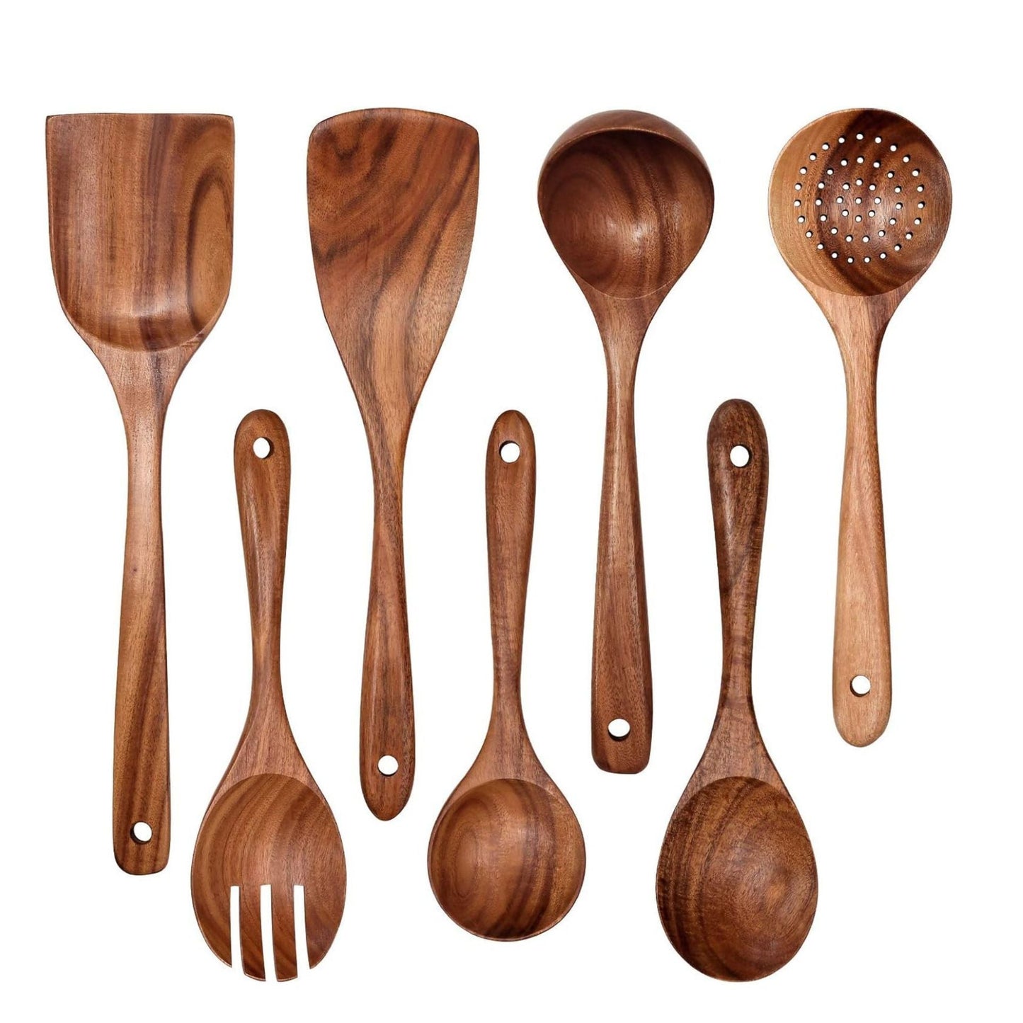 Acacia Wood Kitchen Utensil Set Teak Cooking Spoons