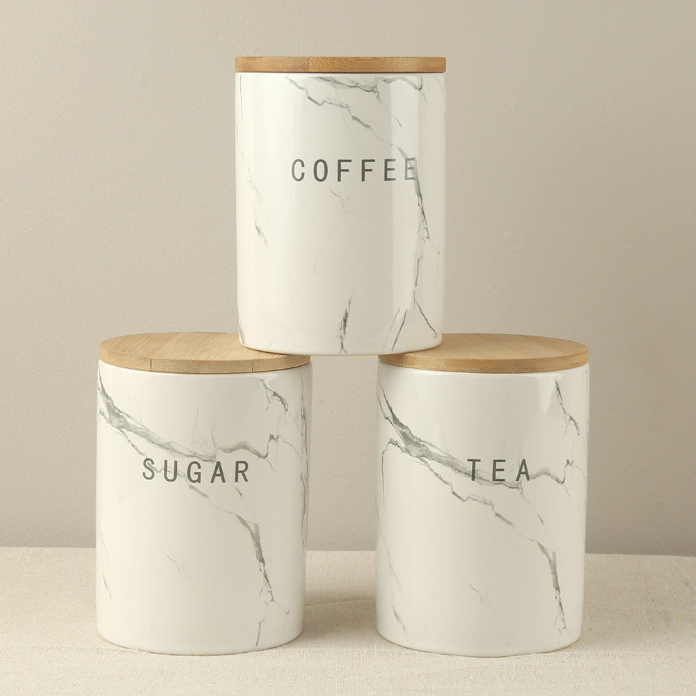Marble Ceramic Storage Jar – 700ml Kitchen & Home Canister