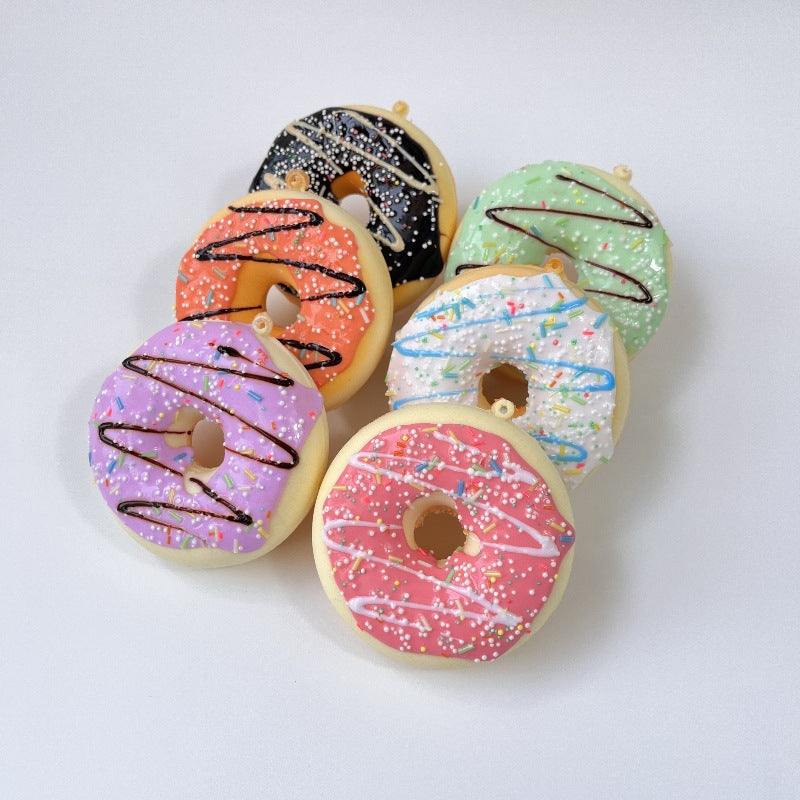 8cm Donut Bread Squishy Toy – Slow Rising PU Stress Relief Keychain & Decor