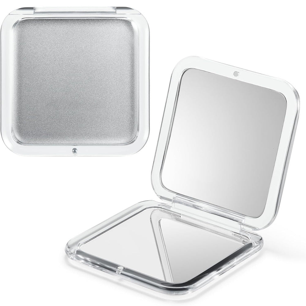 5X Magnifying Square Compact Mirror, Foldable Pocket Mirror with Acrylic Frame for Travel, Purse, and On-the-Go Makeup Touch-Ups
