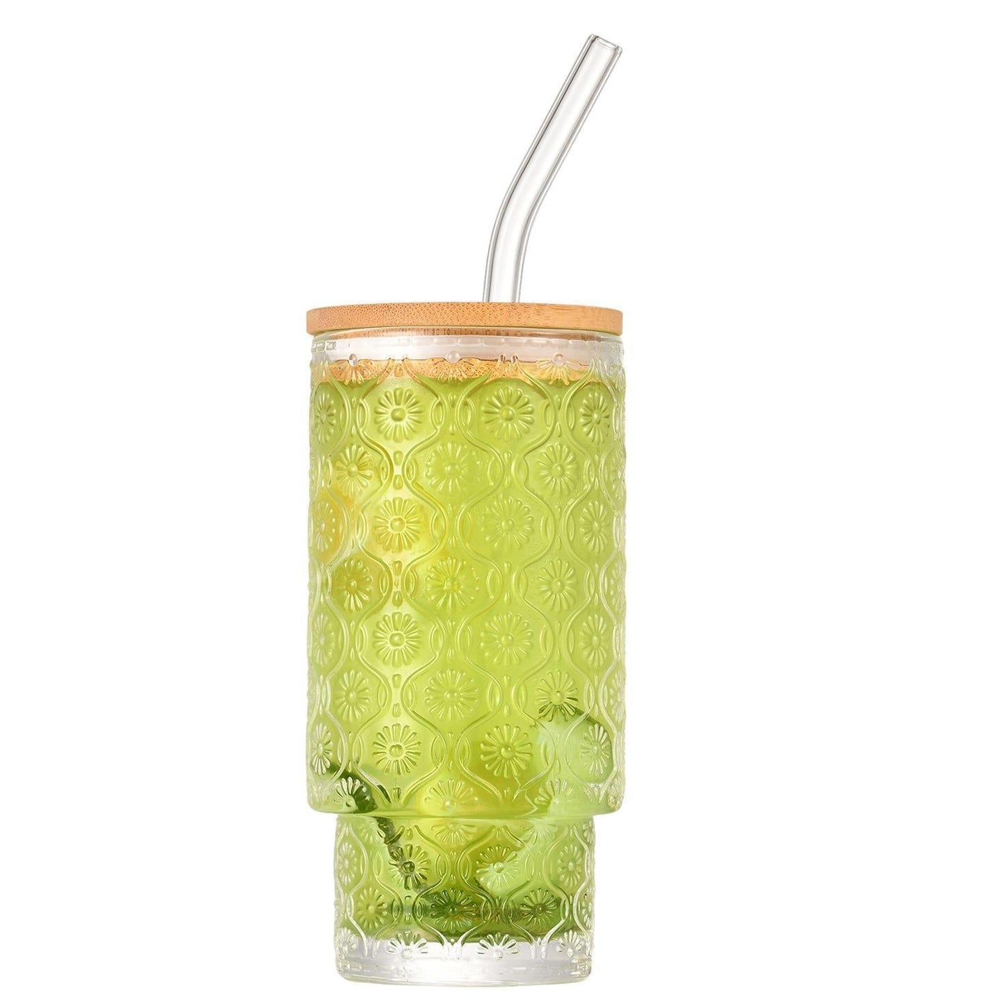 11oz Ribbed Stackable Glass Tumbler – Vintage Coffee, Juice & Whiskey Glass
