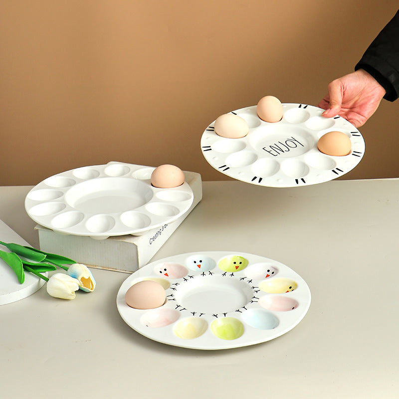 Ceramic Deviled Egg Tray – Easter Egg Display & Serving Plate