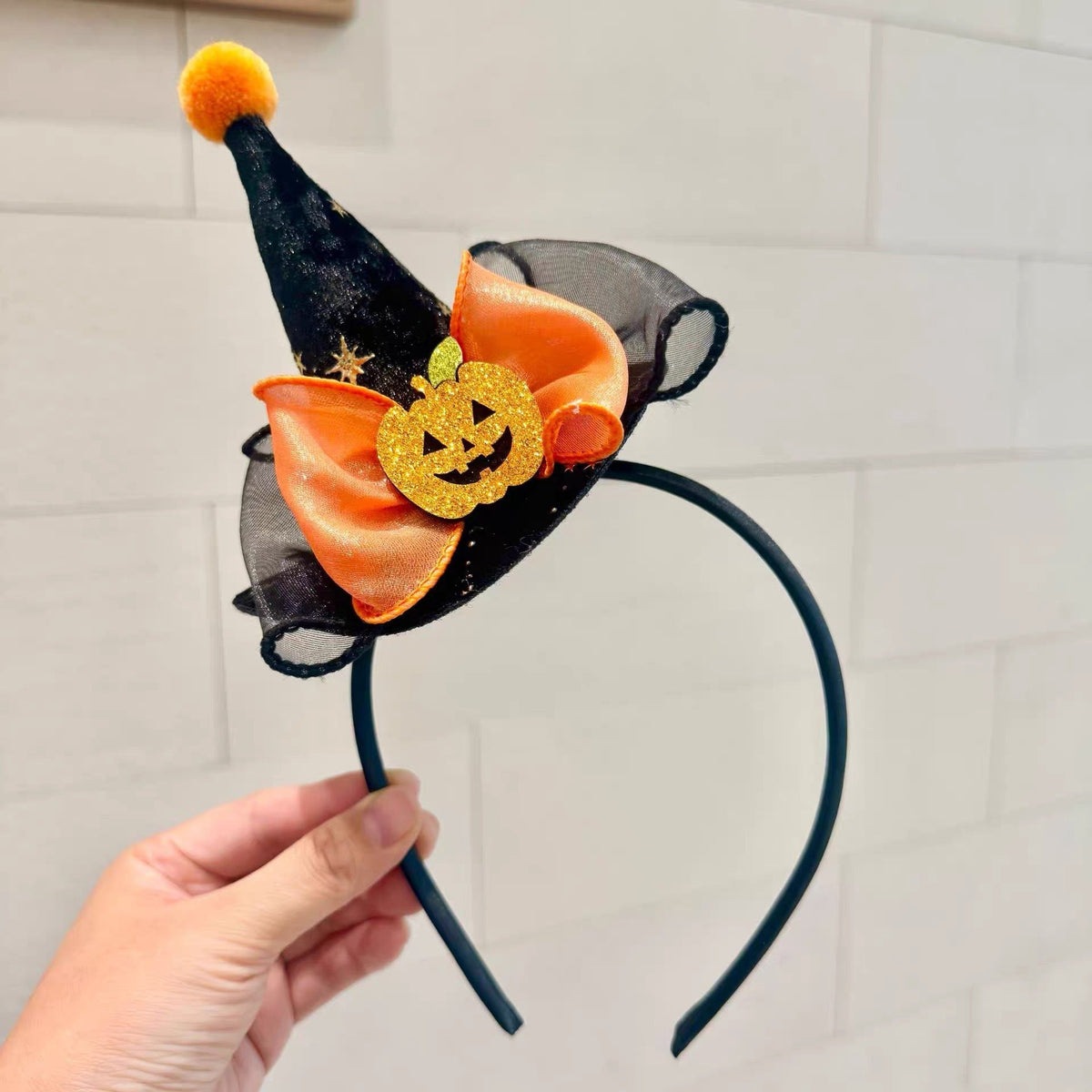 Halloween Witch Hat Headband with Bow