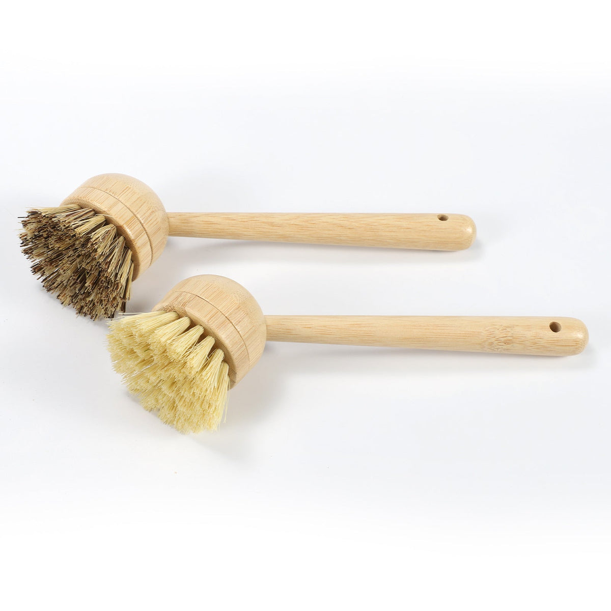 Bamboo Dish Cleaning Brush – Long Handle Sisal Bristle Scrubber