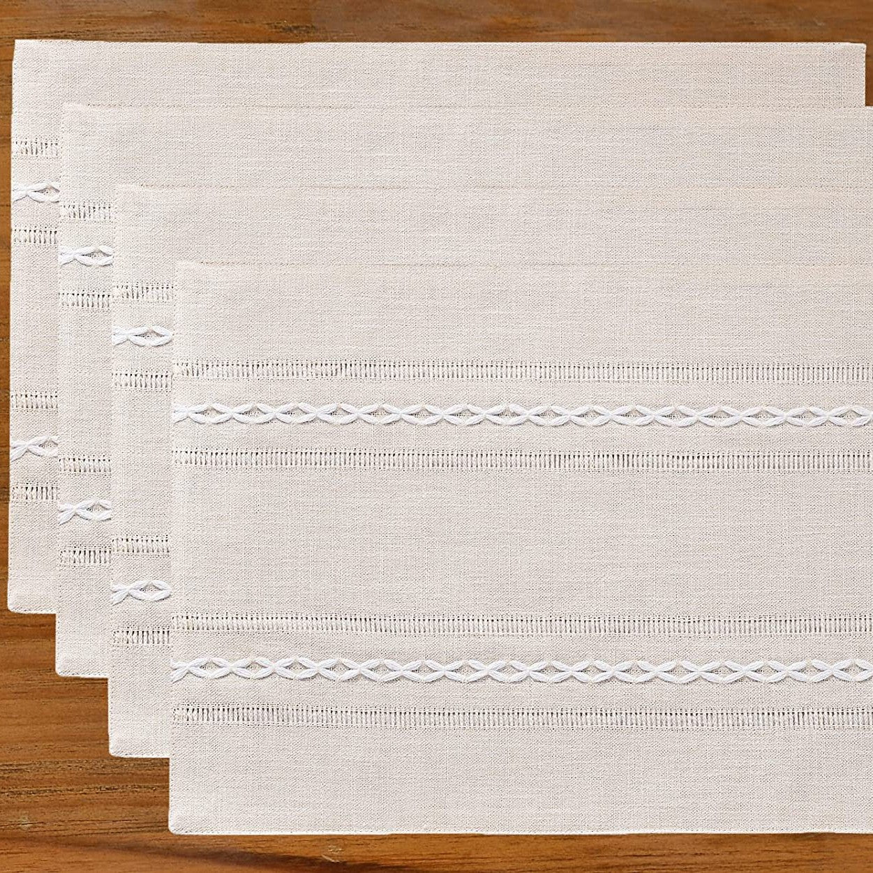 Woven Cotton Linen Placemat, Natural Heat-Resistant Table Mat for Coffee, Tea and Dining