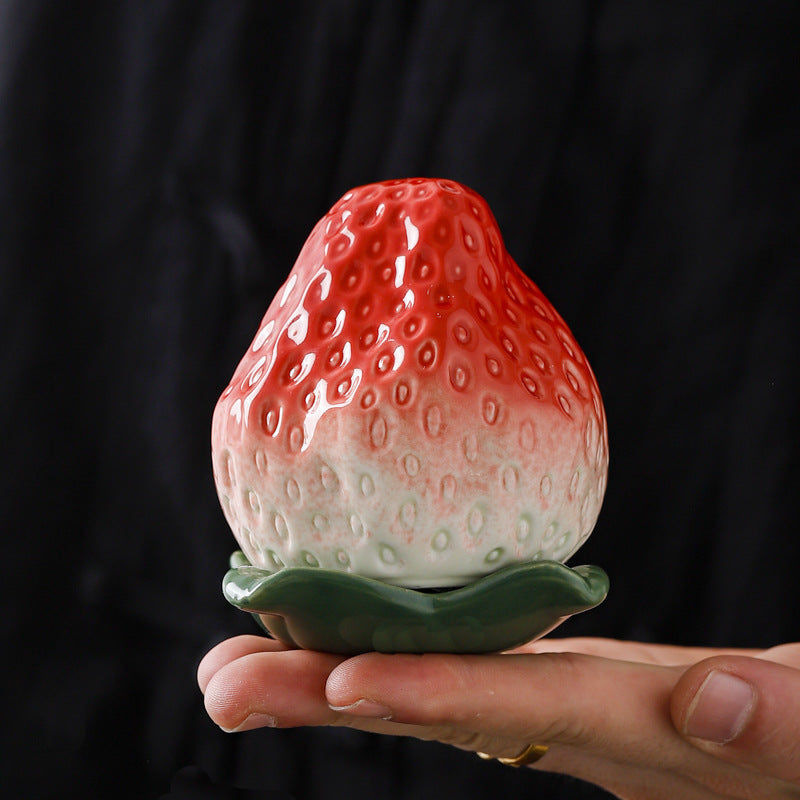 Strawberry Ceramic Storage Jar – Decorative Tea & Candy Canister