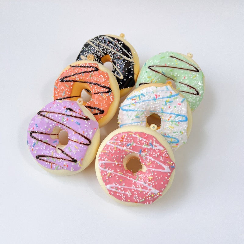 8cm Donut Bread Squishy Toy – Slow Rising PU Stress Relief Keychain & Decor