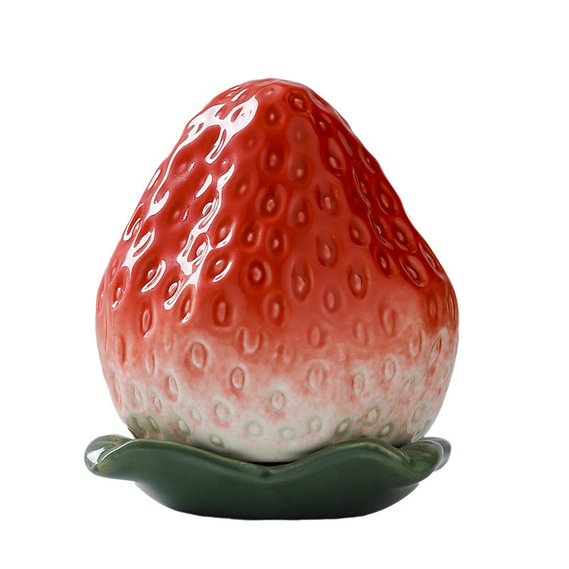 Strawberry Ceramic Storage Jar – Decorative Tea & Candy Canister