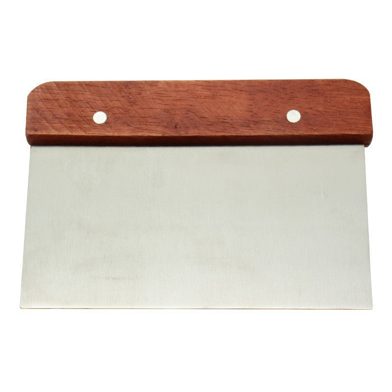 Stainless Steel Dough Cutter with Wooden Handle, Multifunctional Bench Scraper & Pastry Tool for Bread, Pizza, Cake, and Soap Making