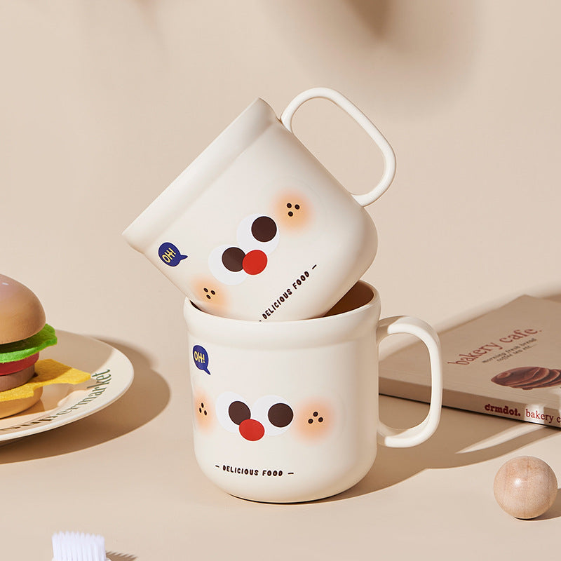 Cute Dog Plastic Mug – Adorable Cartoon Drinking Cup with Handle
