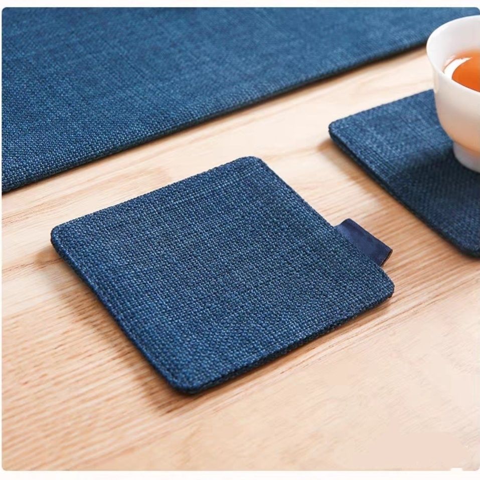 Natural Jute Fabric Drink Coasters, Rustic Table Protection Pads for Coffee Cups & Home Decor