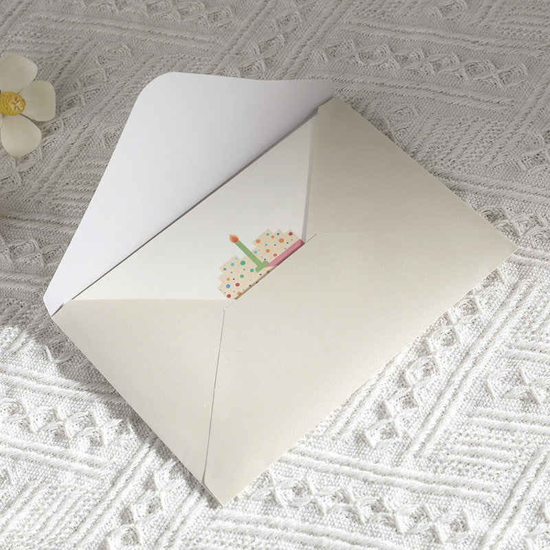 3D Pop-Up Birthday Card with Envelope, Colorful Cake Greeting Card