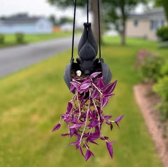 6-Inch Hanging Bat Resin Planter