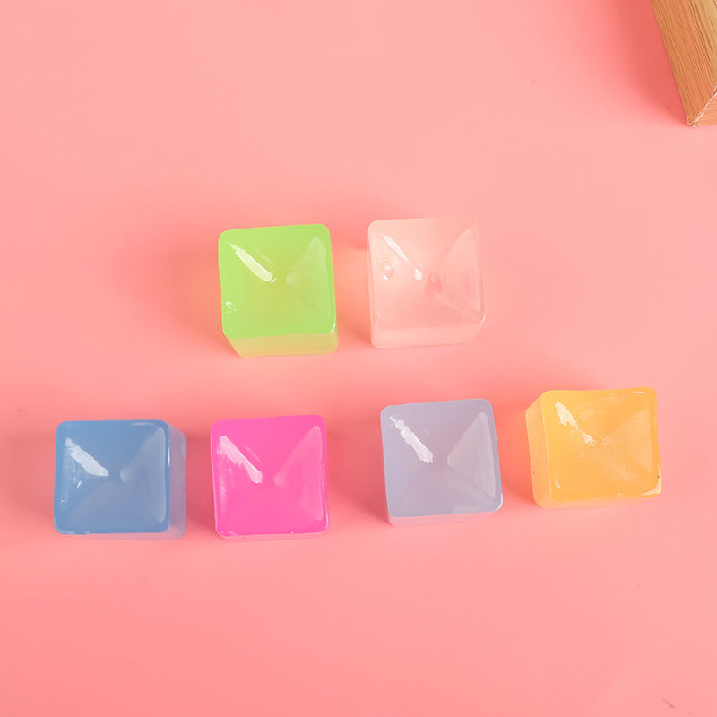 Ice Cube Squishy Toy – Transparent Color Stress Relief Fidget Cube