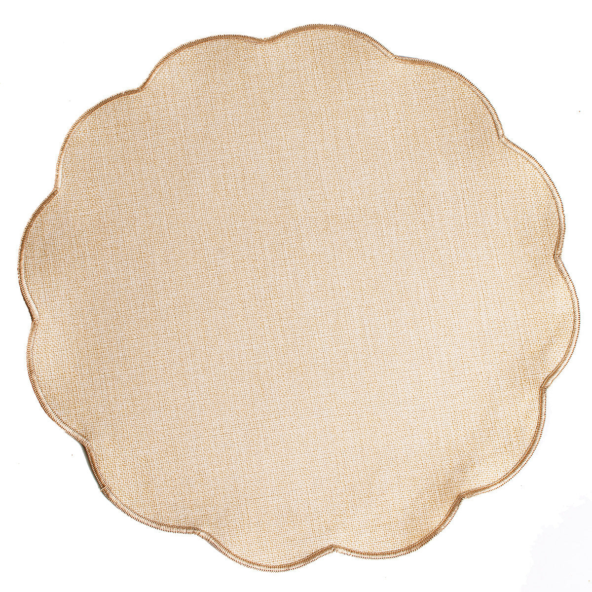 Scalloped Round Placemat – Woven Table Mat  for Dining Tables, Plates & Home Table Settings