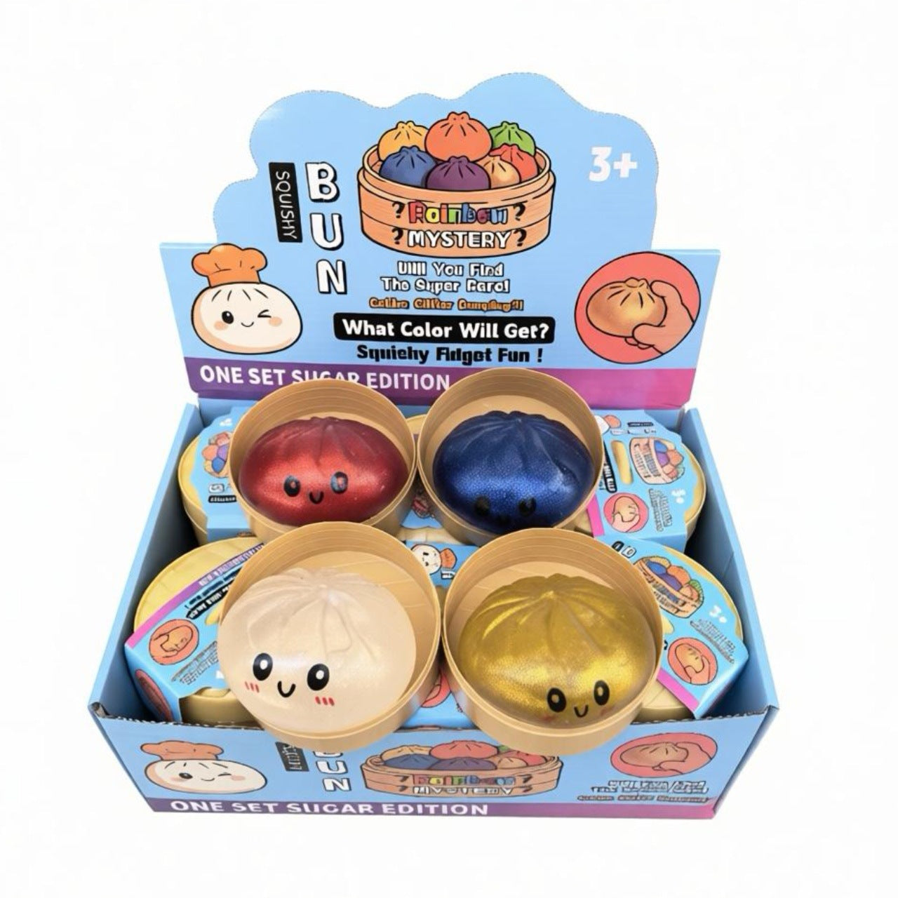 Smiley Bao Bun Squishy Toy – Jumbo Slow Rising Stress Relief Toy