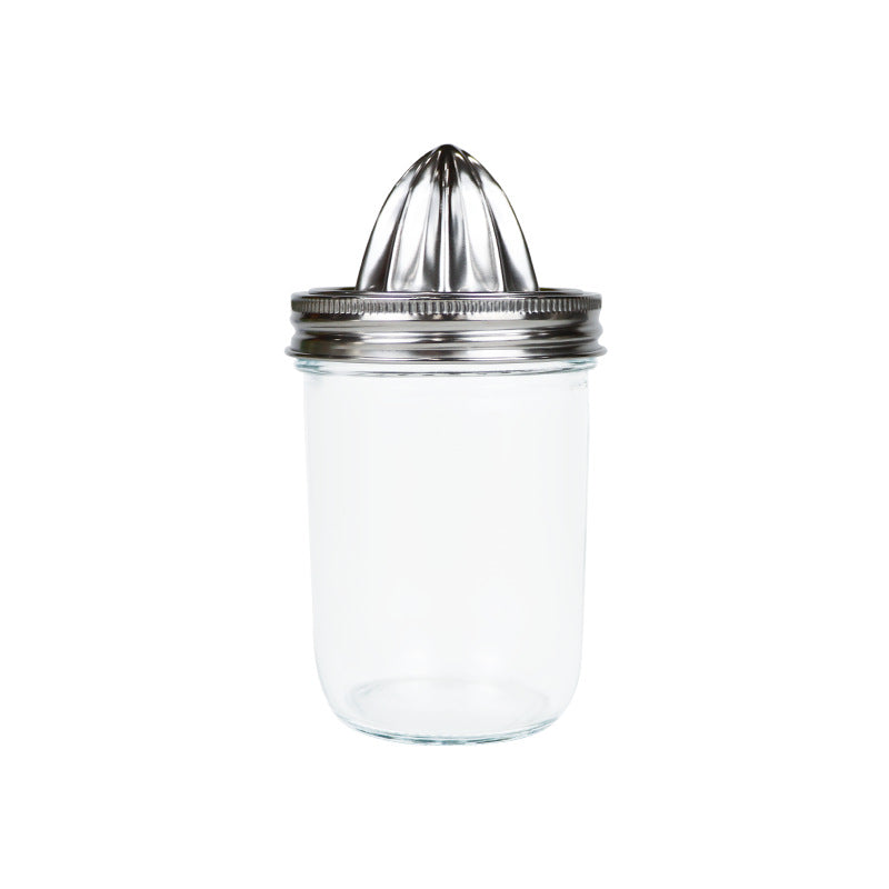 304 Stainless Steel Manual Citrus Juicer Set – 86 mm Juicing Lid with Glass Jar