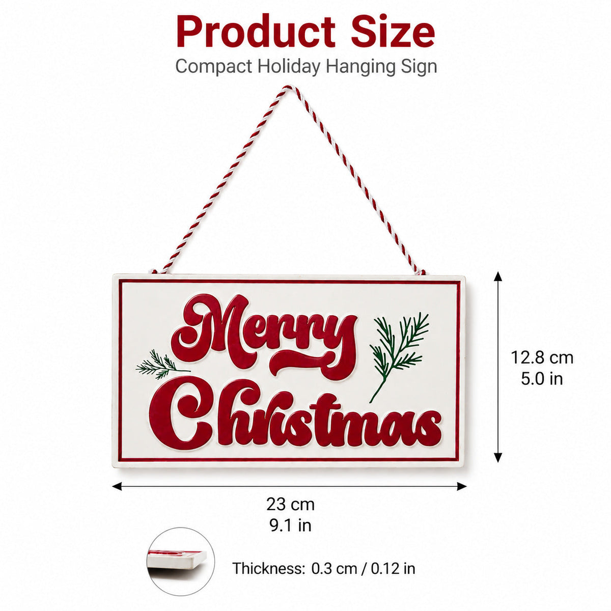 Metal Christmas Hanging Sign – Merry Christmas Wall Door Decoration Holiday Ornament for Home, Party & Seasonal Decor