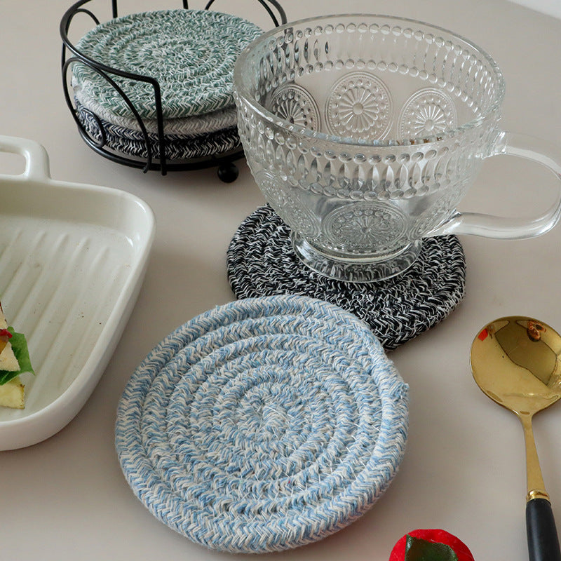 Nordic Cotton Rope Coasters, Thick Heat-Resistant Insulated Drink Mats