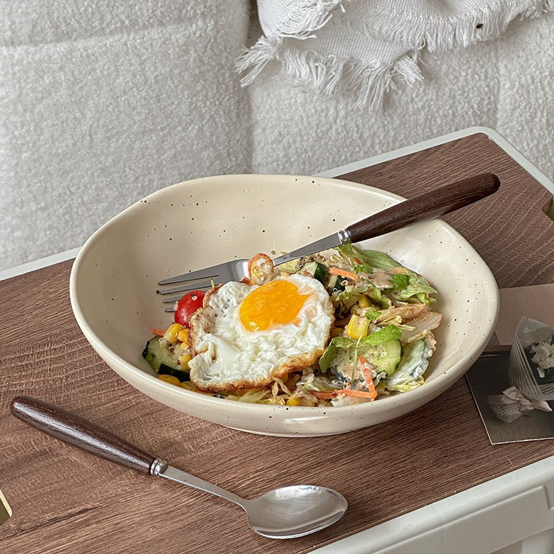 Ceramic Yogurt Bowl – 350ml Irregular Shape Breakfast Bowl