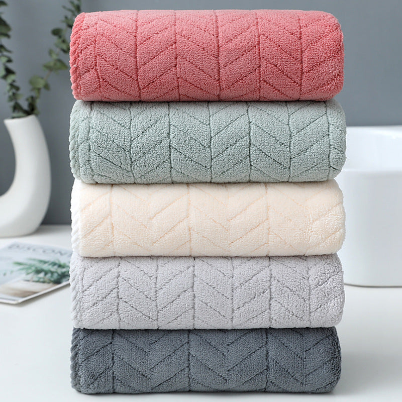 Coral Fleece Bath Towel – Soft Absorbent Quick Dry Textured Towel for Bathroom, Shower & Everyday Use