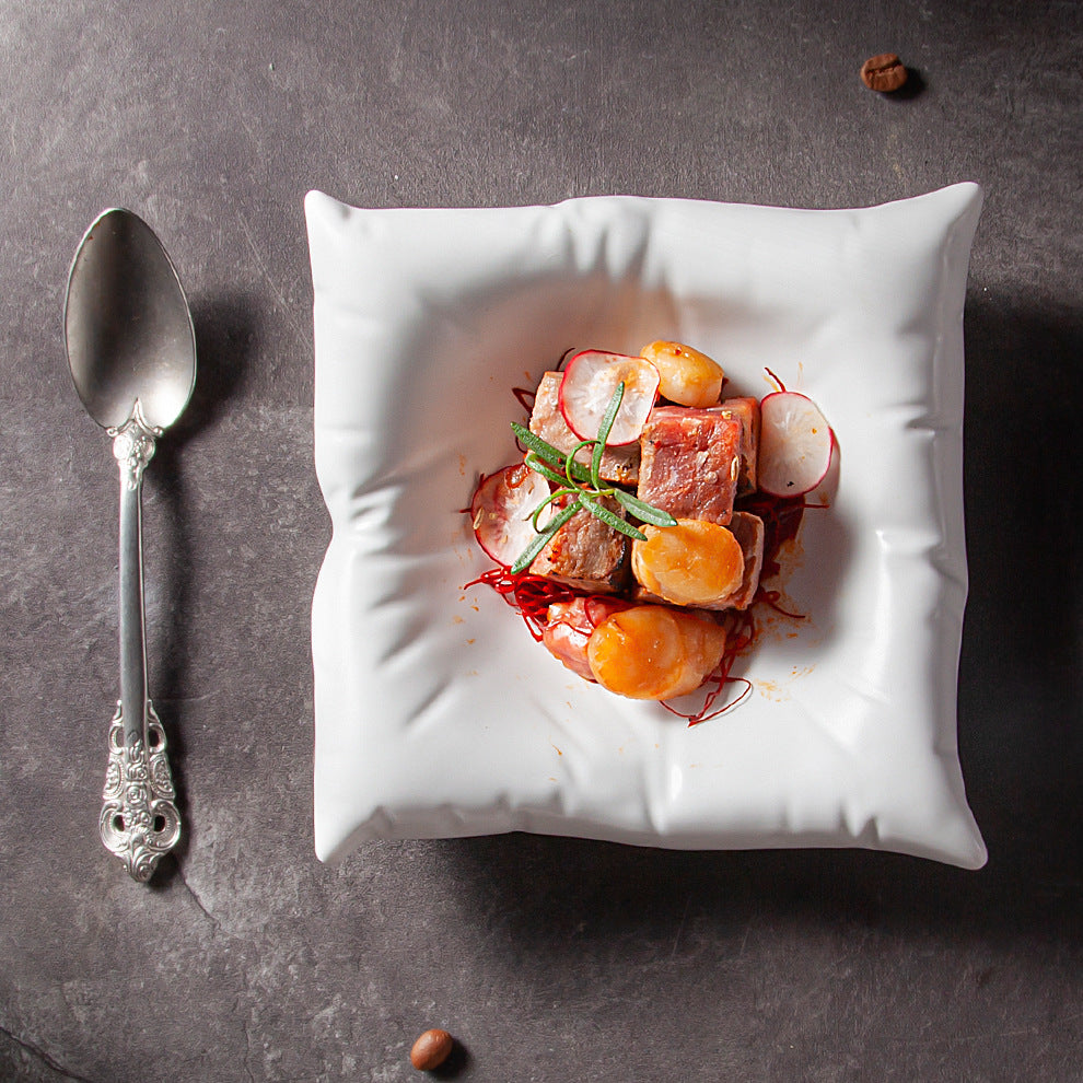 Reactive Glaze Ceramic Plate – Modern Culinary Presentation Serving Plate