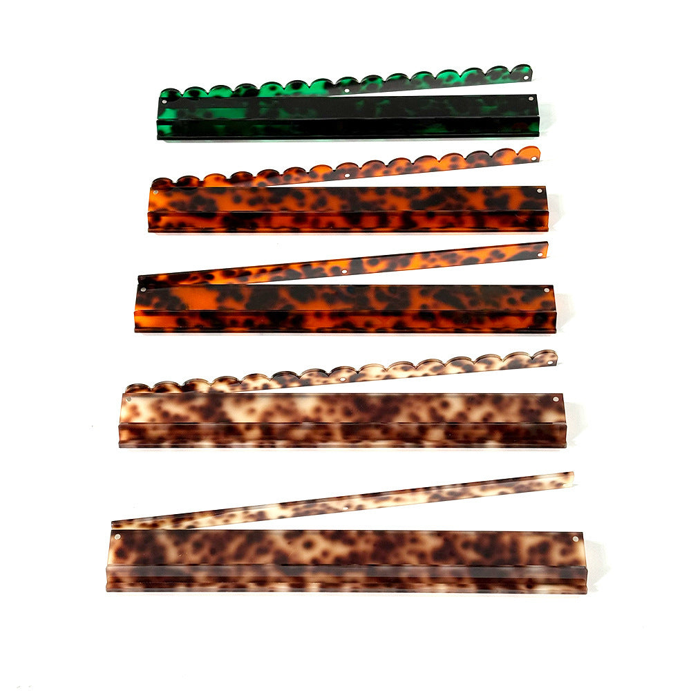 Acrylic Mahjong Push Rack – Tortoiseshell Style Tile Organizer for American Mahjong