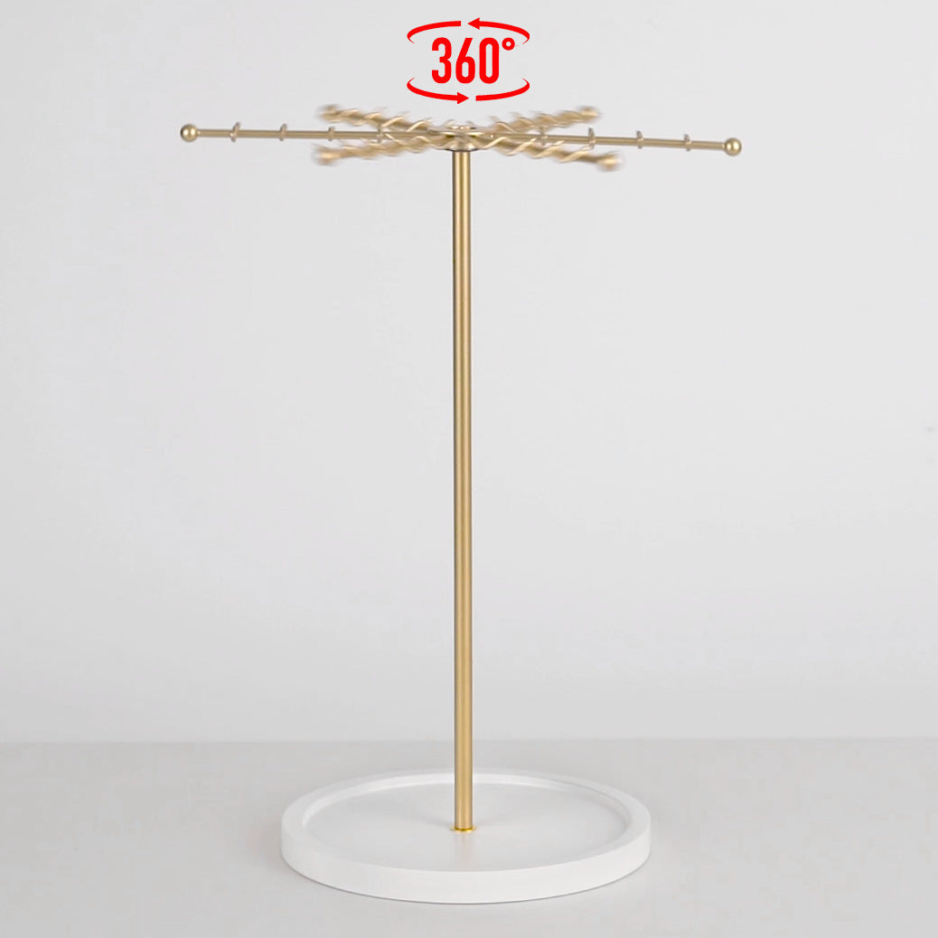 Rotating Jewelry Organizer Stand – 48-Hook Necklace & Bracelet Holder