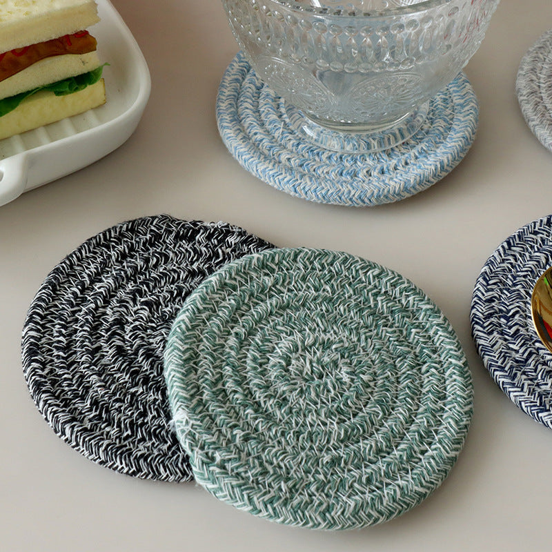Nordic Cotton Rope Coasters, Thick Heat-Resistant Insulated Drink Mats