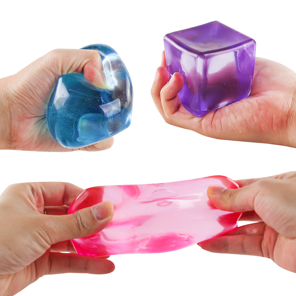 Cube Squeeze Ball Toy – Soft Gel Stress Relief Fidget Toy for Kids Sensory Play, Squishy Cube Anti Stress Toy Party Favor Gift