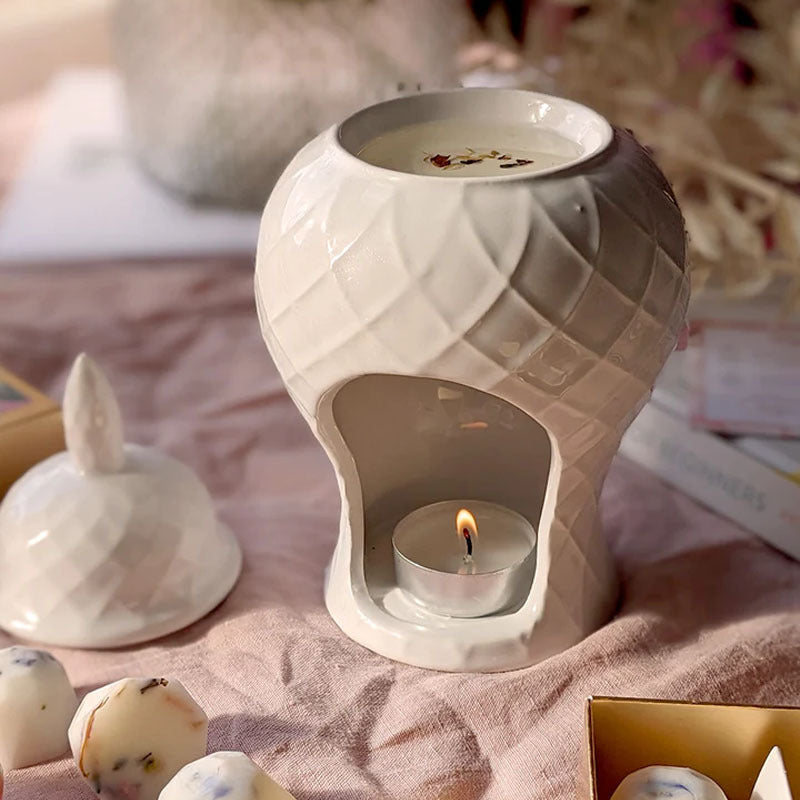 Ceramic Wax Melt Warmer – Essential Oil & Candle Burner