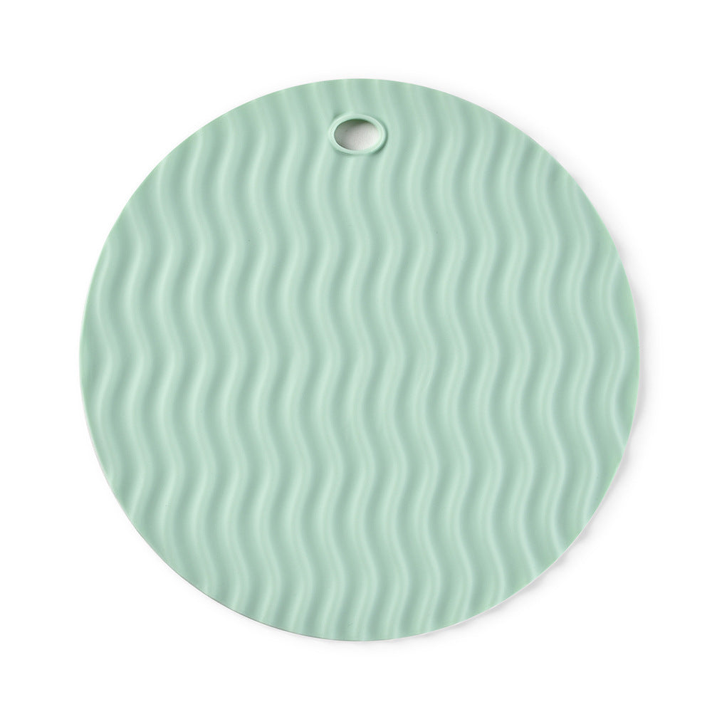 Wavy Textured Round Silicone Trivet, Multi‑Purpose Heat‑Resistant Pot & Cup Mat