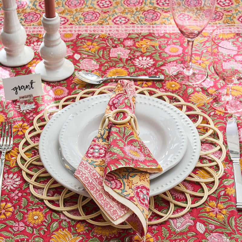 Handwoven Rattan Placemat – Rustic Table Mat & Coaster Collection