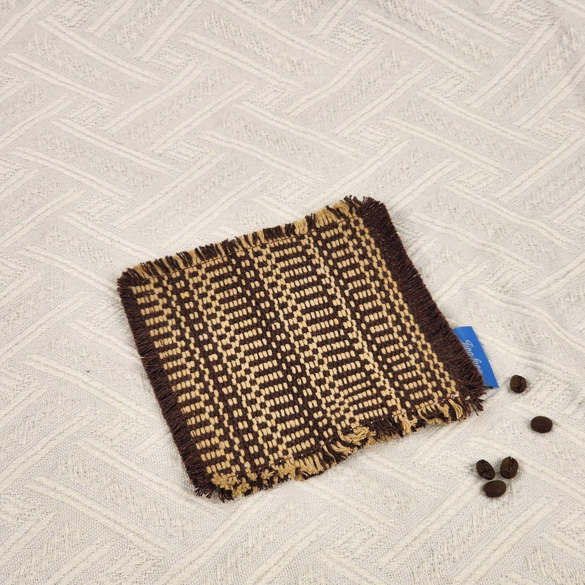 Cotton Woven Coaster  – Handmade Fabric Drink Coasters, Rustic Table Decor Pads for Coffee Cups & Home Decoration