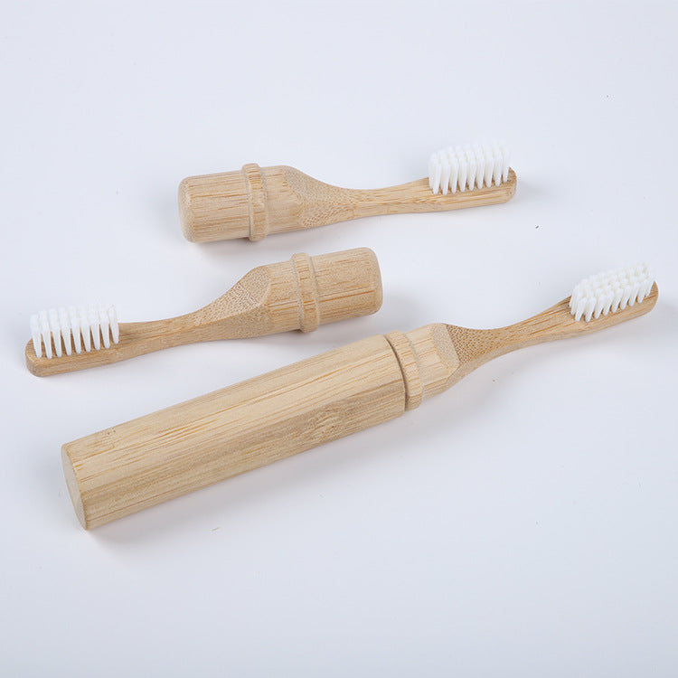 Bamboo Tube Toothbrush Set | Eco Friendly Travel Toothbrush with Portable Storage Case